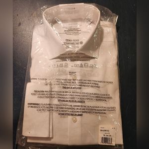 Calvin Klein. Steel+ slim fit stretch white  French cuff shirt. LG. 16-34/35